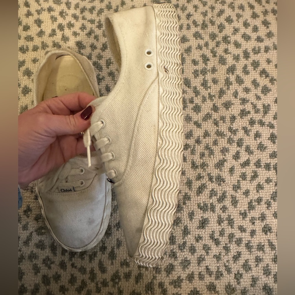 Chloe Cream Canvas Sneakers